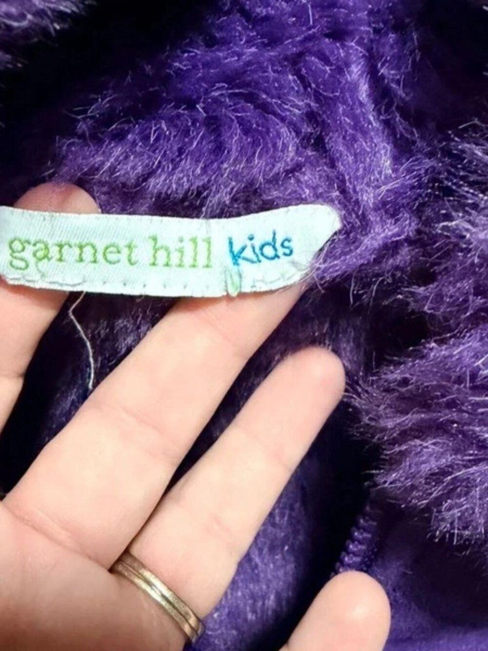 Garnet Hill Kids purple faux fur jacket - Picture 4 of 4